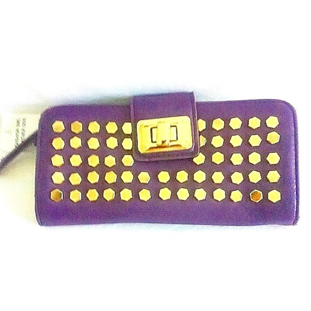 Womens Under One Sky Purple Studded Leather Wallet
